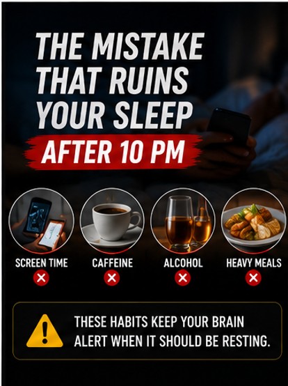 After 10 PM sleep habit graphic