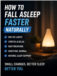 Natural sleep routine tips graphic